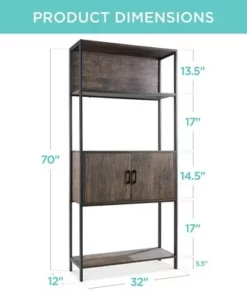 Best Choice Products Storage Bookshelf for Living Room, Walkway w/ Enclosed Cabinet, Elevated Design -Bookshelves Sales Shop unnamed file 4389