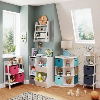 RiverRidge Home Kids' 3 Cubby with 2 Veggie Bin Floor Cabinet White - RiverRidge 9 RiverRidge Home Kids' 3 Cubby with 2 Veggie Bin Floor Cabinet White - RiverRidge - Image 7