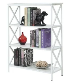 42" Tucson 4 Tier Bookcase White - Breighton Home
