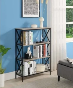 42" Tucson 4 Tier Bookcase - Breighton Home Sandstone