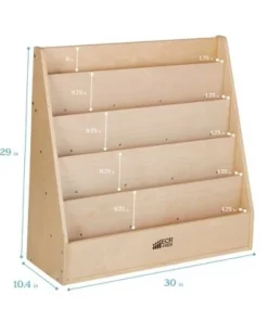 ECR4Kids Birch Streamline Book Display Stand, Kids Wooden Book Rack, Forward Facing Bookshelf