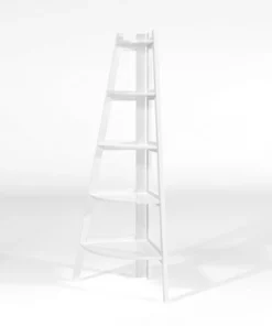 63.25" Lynch 5 Shelf Corner Bookcase - HOMES: Inside + Out White -Bookshelves Sales Shop unnamed file 4426