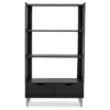 62.4" 2 Drawers Kalien Modern and Contemporary Bookshelf with Display Shelves Espresso Brown - Baxton Studio -Bookshelves Sales Shop unnamed file 4429