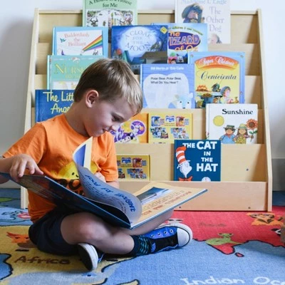 ECR4Kids Birch Hardwood Single-Sided Bookcase Display Stand for Kids, 5 Shelves, Natural Finish 7 ECR4Kids Birch Hardwood Single-Sided Bookcase Display Stand for Kids, 5 Shelves, Natural Finish - Image 5