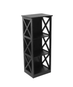 Contemporary 3 Tier Wooden Shelf - Olivia & May Black