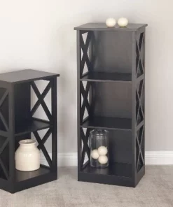 Contemporary 3 Tier Wooden Shelf - Olivia & May Black -Bookshelves Sales Shop unnamed file 4472