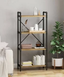 Greenwood Industrial Iron Four Shelf Bookcase - Christopher Knight Home Gray/pewter Finish