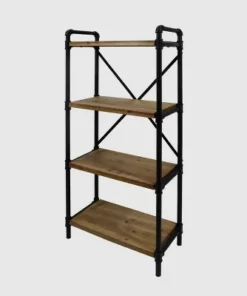 Greenwood Industrial Iron Four Shelf Bookcase - Christopher Knight Home Gray/pewter Finish -Bookshelves Sales Shop unnamed file 4488