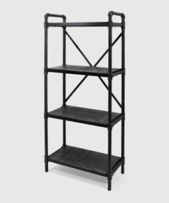 Greenwood Industrial Iron Four Shelf Bookcase - Christopher Knight Home Gray/pewter Finish -Bookshelves Sales Shop unnamed file 4489