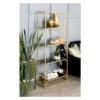 63" Metal and Glass 4 Tiered Book Shelf Gold - Olivia & May