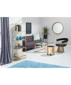 63" Metal and Glass 4 Tiered Book Shelf Gold - Olivia & May -Bookshelves Sales Shop unnamed file 4519