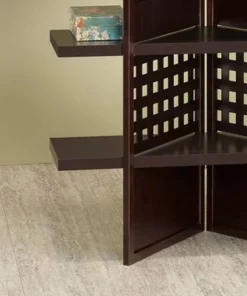 4 Panel Book Shelves Room Divider Walnut - Ore International -Bookshelves Sales Shop unnamed file 4521