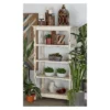 55" Metal and Wood 5 Tiered Wall Shelf White - Olivia & May
