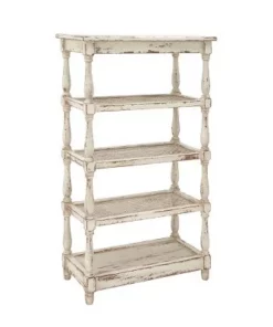 55" Metal and Wood 5 Tiered Wall Shelf White - Olivia & May -Bookshelves Sales Shop unnamed file 4529