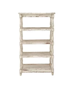 55" Metal and Wood 5 Tiered Wall Shelf White - Olivia & May -Bookshelves Sales Shop unnamed file 4530