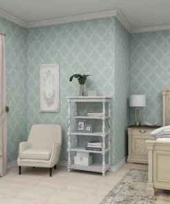 55" Metal and Wood 5 Tiered Wall Shelf White - Olivia & May -Bookshelves Sales Shop unnamed file 4538