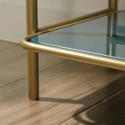 63" Coral Cape Bookcase with Metal and Glass Satin Gold - Sauder 4 63" Coral Cape Bookcase with Metal and Glass Satin Gold - Sauder - Image 2