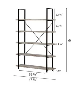 69.25" Gimetri 5 Shelf Shelving Unit Driftwood Gray - South Shore -Bookshelves Sales Shop unnamed file 4562