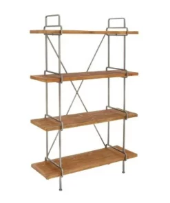 67" Metal and Wood 4 Tier Shelf Dark Brown - Olivia & May 9 67" Metal and Wood 4 Tier Shelf Dark Brown - Olivia & May -Bookshelves Sales Shop unnamed file 4568
