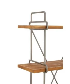 67" Metal and Wood 4 Tier Shelf Dark Brown - Olivia & May 10 67" Metal and Wood 4 Tier Shelf Dark Brown - Olivia & May -Bookshelves Sales Shop unnamed file 4569