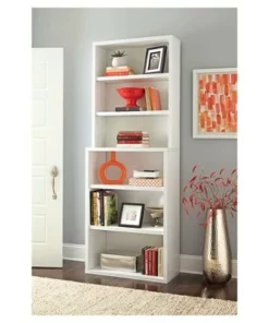 82.3" 6 Shelf Hutch Bookshelf White - ClosetMaid