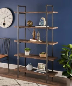Kodiak Industrial 5 Tier Shelf - Christopher Knight Home Gray