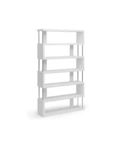 75.5" Barnes Six Shelf Modern Bookshelf White - Baxton Studio
