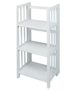 38" 3-Shelf Folding Bookcase - Flora Home Walnut