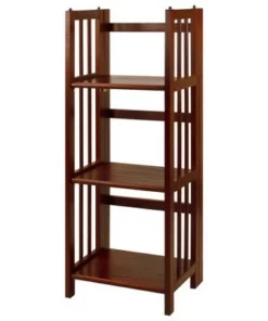 38" 3-Shelf Folding Bookcase - Flora Home Walnut -Bookshelves Sales Shop unnamed file 4649