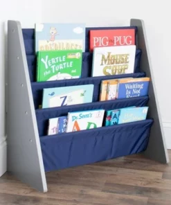 Newport Kids' Bookshelf 4 Tier Book Organizer Navy/Gray - Humble Crew -Bookshelves Sales Shop unnamed file 466