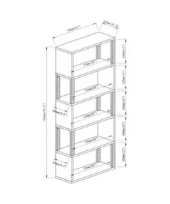 70.75" Montalva 5 Shelf Bookcase White Oak - HOMES: Inside + Out -Bookshelves Sales Shop unnamed file 4667