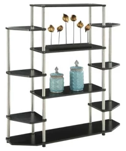 52.5" Wall Unit Bookshelf Black - Breighton Home