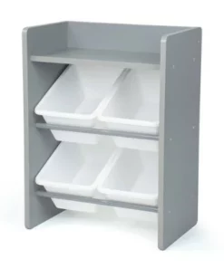 Kids' End Table Nightstand with 4 Storage Bins - Humble Crew Natural/white -Bookshelves Sales Shop unnamed file 47