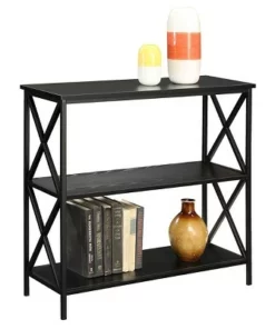 29.25" Tucson 3 Tier Bookcase Black - Breighton Home