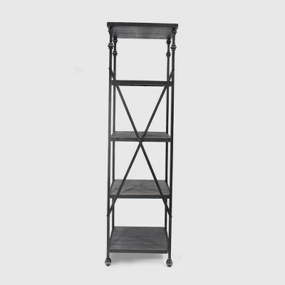 72.5" Hampden Industrial 4 Shelf Bookcase Gray - Christopher Knight Home 4 72.5" Hampden Industrial 4 Shelf Bookcase Gray - Christopher Knight Home - Image 2