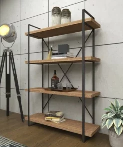 Olivia & May 67" Tall Industrial Metal and Wood Bookshelf Brown - Olivia & May -Bookshelves Sales Shop unnamed file 4716