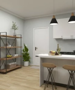 Olivia & May 67" Tall Industrial Metal and Wood Bookshelf Brown - Olivia & May -Bookshelves Sales Shop unnamed file 4720