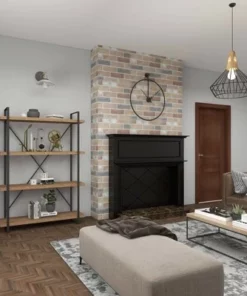 Olivia & May 67" Tall Industrial Metal and Wood Bookshelf Brown - Olivia & May -Bookshelves Sales Shop unnamed file 4722