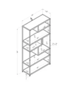 69" Dustin 6 Shelf Bookcase Dark Gray - HOMES: Inside + Out -Bookshelves Sales Shop unnamed file 4735