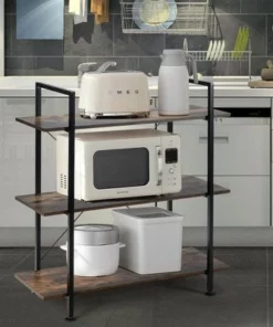 Costway 3-Tier Bookshelf Industrial Bookcase Display Shelf Storage Rack Rustic Brown -Bookshelves Sales Shop unnamed file 474