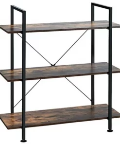 Costway 3-Tier Bookshelf Industrial Bookcase Display Shelf Storage Rack Rustic Brown -Bookshelves Sales Shop unnamed file 475