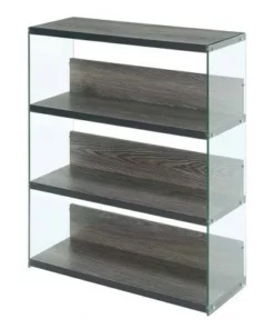 40.25" SoHo 4 Tier Wide Bookcase - Breighton Home White Faux Marble -Bookshelves Sales Shop unnamed file 4757