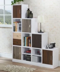 61.5" Hirsch Contemporary Bookcase White - HOMES: Inside + Out