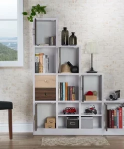 61.5" Hirsch Contemporary Bookcase White - HOMES: Inside + Out -Bookshelves Sales Shop unnamed file 4767