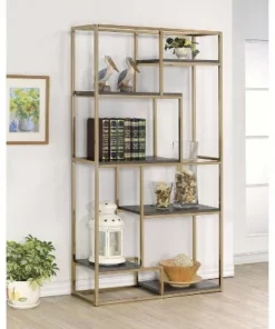 70.25" Beverly 6 Shelf Etagere Display - HOMES: Inside + Out Chrome