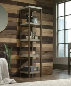 66" Manhattan Gate Tower Etagere Mystic Oak - Sauder