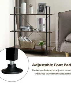 Costway 3-Tier Bookshelf Industrial Bookcase Display Shelf Storage Rack Rustic Brown -Bookshelves Sales Shop unnamed file 479