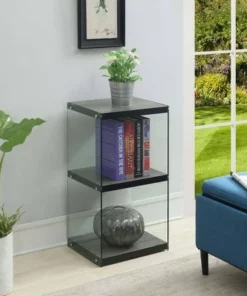 27.75" SoHo 3 Tier Tower Bookcase - Breighton Home White Faux Marble