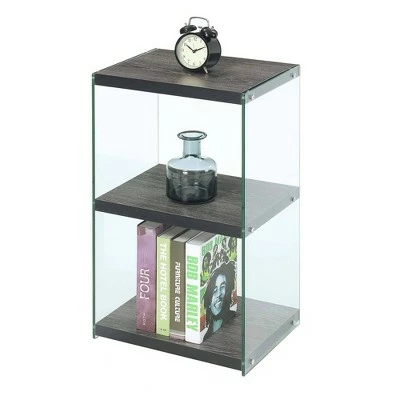 27.75" SoHo 3 Tier Tower Bookcase - Breighton Home White Faux Marble 4 27.75" SoHo 3 Tier Tower Bookcase - Breighton Home White Faux Marble - Image 2