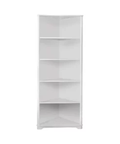 78" Mcafee Contemporary 5 Tier Corner Bookshelf - HOMES: Inside + Out White -Bookshelves Sales Shop unnamed file 4804